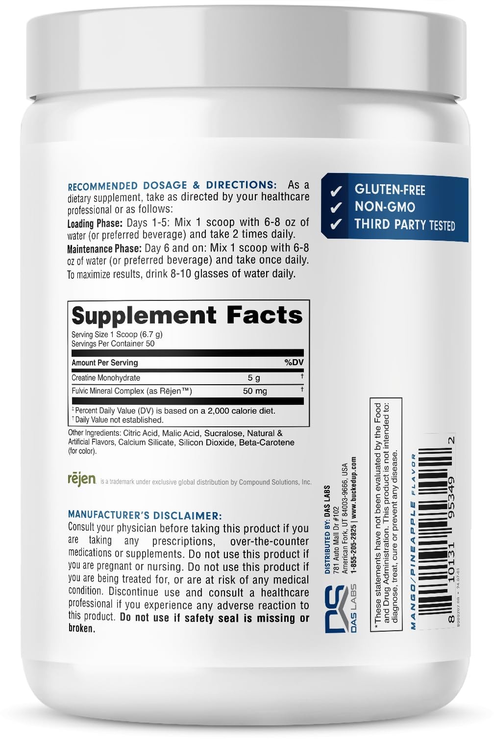 Mango Pineapple Creatine for Women and Men – Easy to Mix Vegetarian – Flavore…