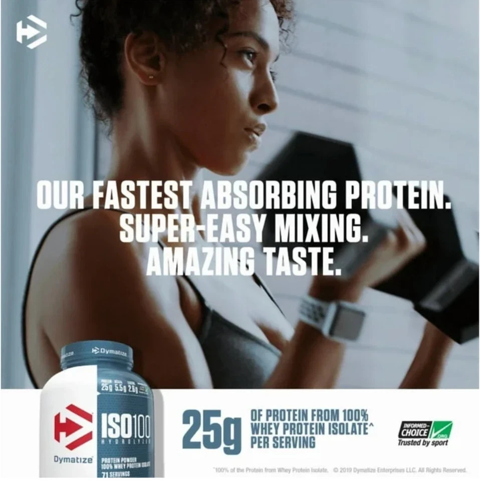 Dymatize ISO100 Hydrolyzed Isolate Protein Powder 100%, 20 Servings