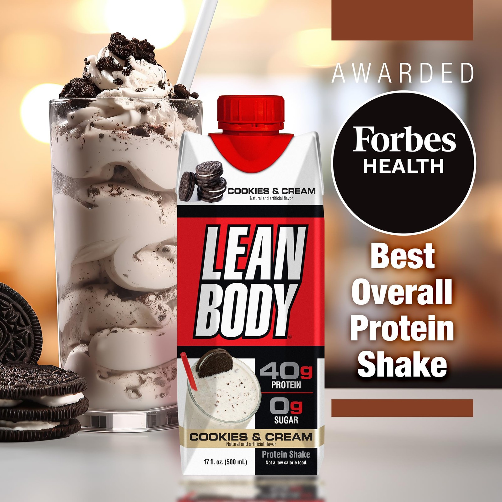 Labrada Lean Body Ready-to-Drink Cookies and Cream 17 Fl Oz (Pack of 12)