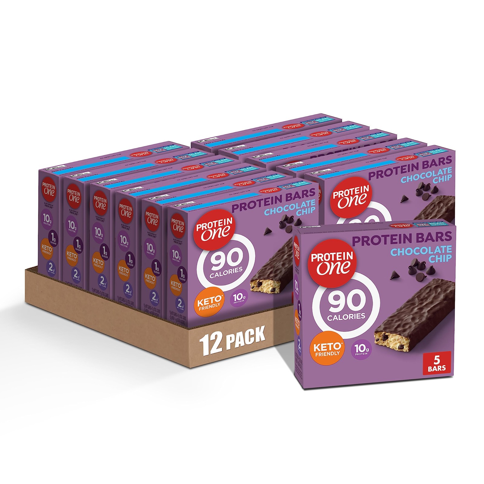 Protein One 90 Calorie Protein Bars, Chocolate Chip, Keto Friendly, 5 Ct, 4.8 oz
