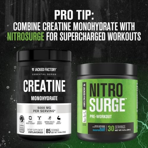 Creatine Monohydrate Powder 425g 85 Servings Unflavored Vegan