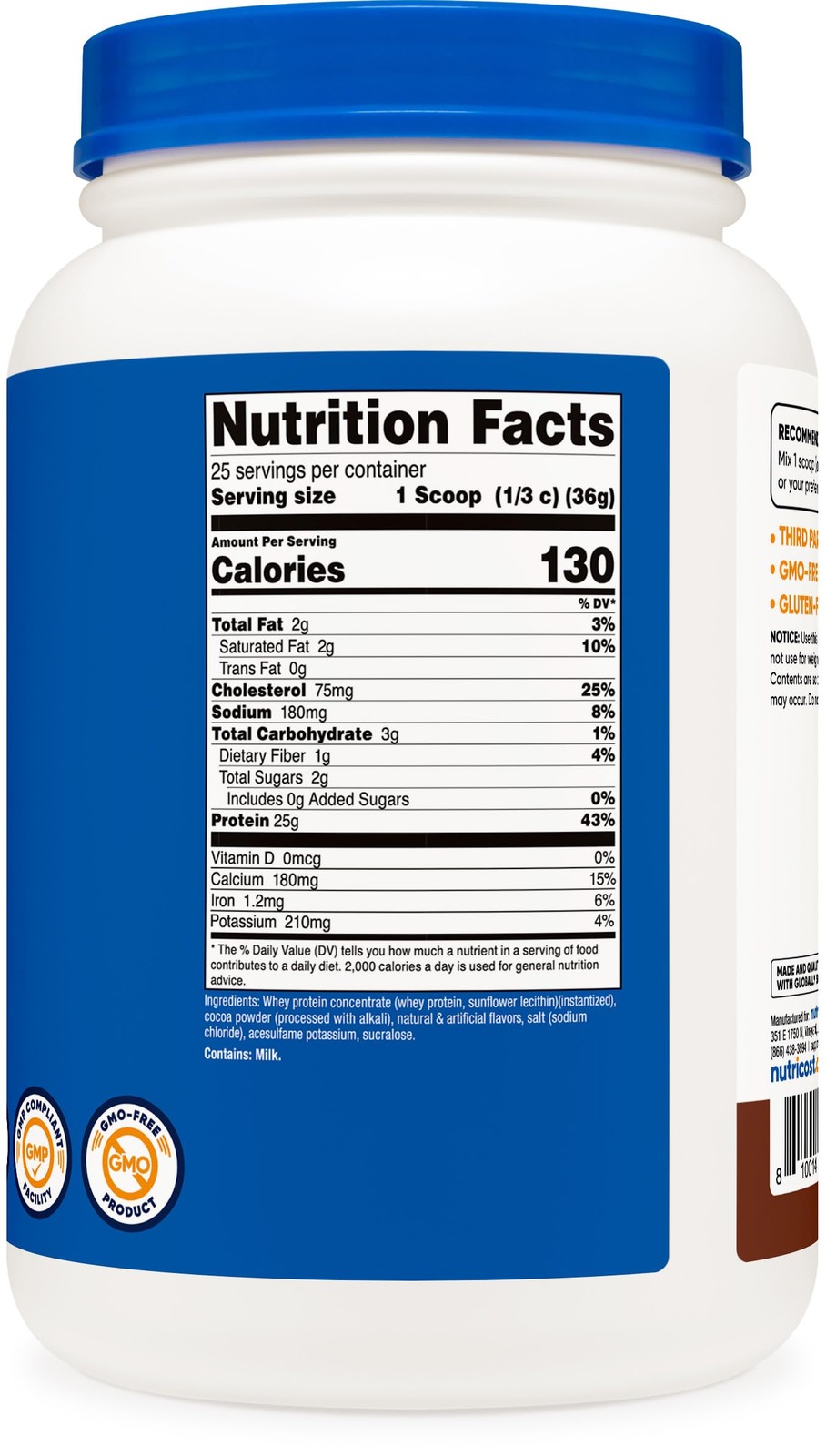 Nutricost Whey Protein Concentrate (Chocolate) 2LBS – 2 Pound (Pack of 1)