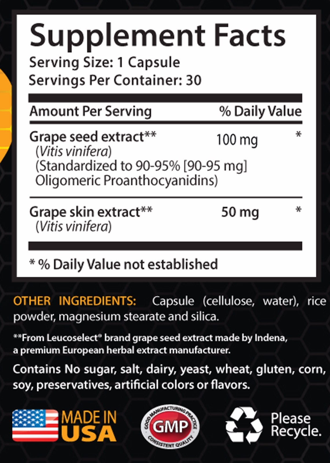 Antioxidant booster – GRAPE SEED EXTRACT – RESVERATROL COMBO – grape seed tablet