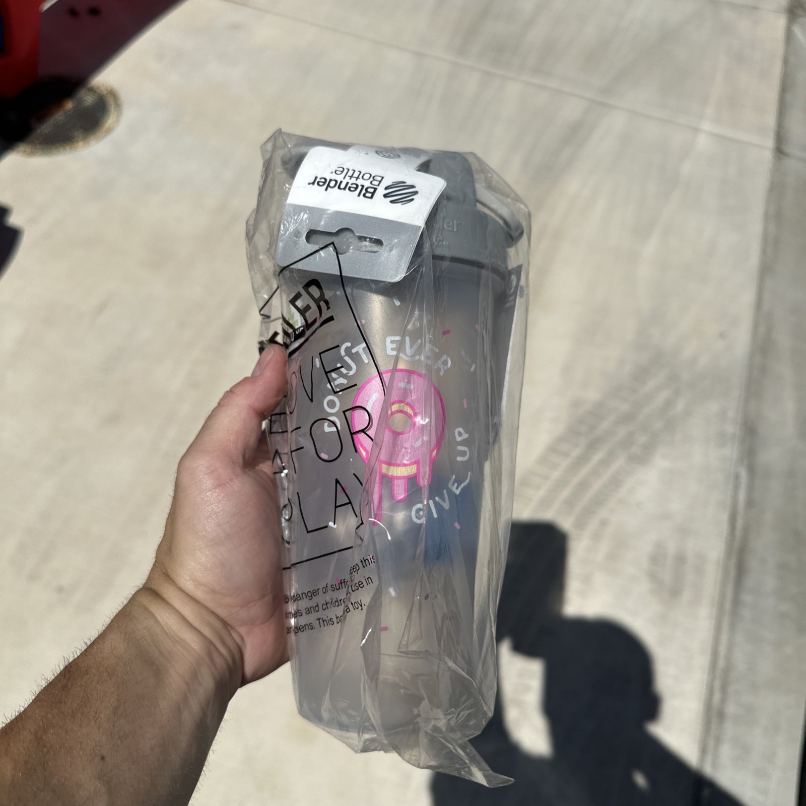 Blender Bottle Special Edition Shaker Bottle w/ Loop Top, Donut Ever Give Up
