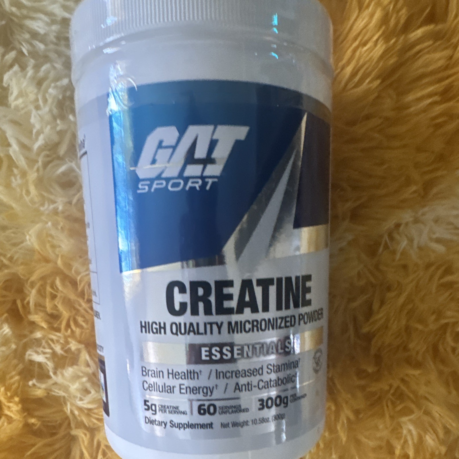 GAT Sport Creatine Monohydrate Powder Micronized Unflavored 300g 60 Sv 5g