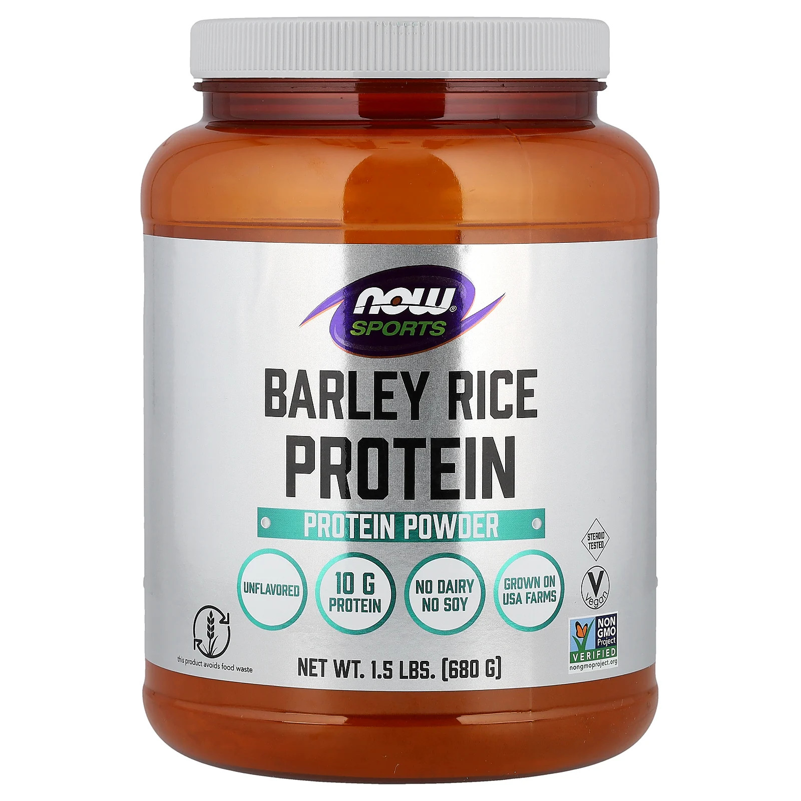 Sports, Barley Rice Protein Powder, Unflavored, 1.5 lbs (680 g)