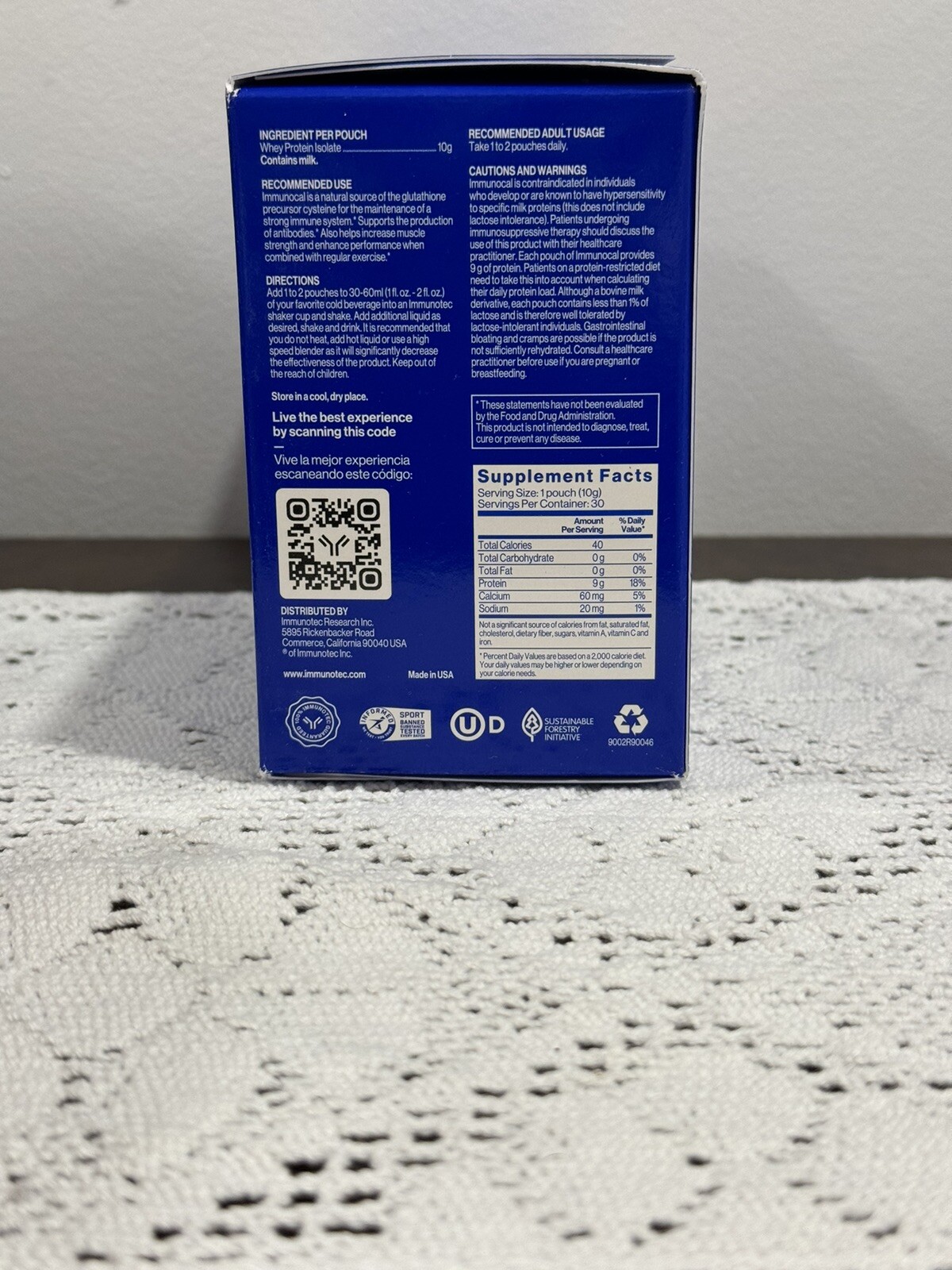 Immunocal Classic Blue Regular Glutathione Precursor, 30 Pouches by Immunotec