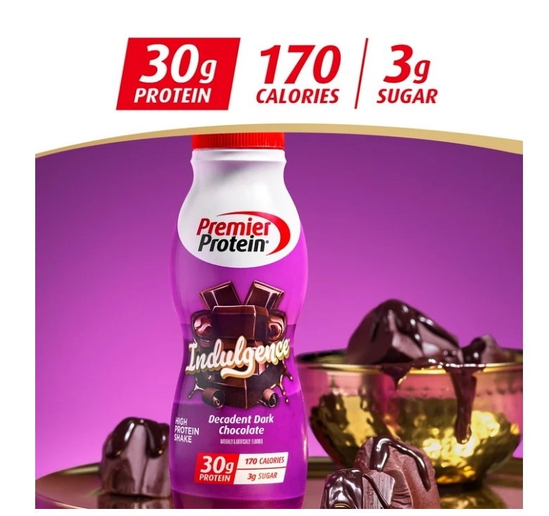Premier Protein Indulgence Dark Chocolate 12ct 30g Protein