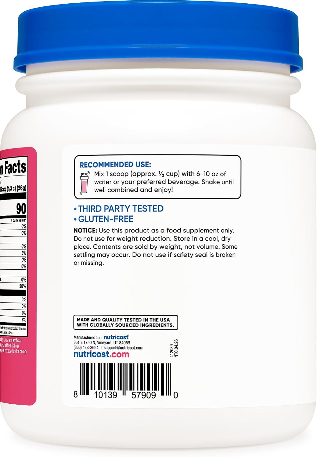 Clear Whey Protein Isolate Powder (Strawberry Banana) 1 LB – 20G Protein per Ser
