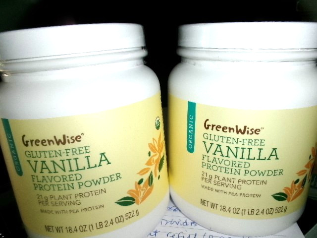 2 GreenWise Plant Protein Powder Vanilla Gluten Free 18.4 oz Exp Mar 2028