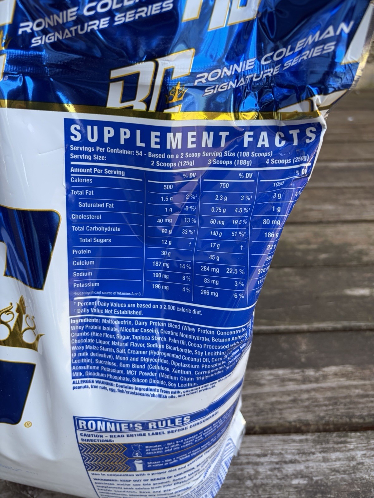 (2) 15lb Protein Powder Mass Gainer Cookies & Cream NEW- Ronnie Coleman 7/26