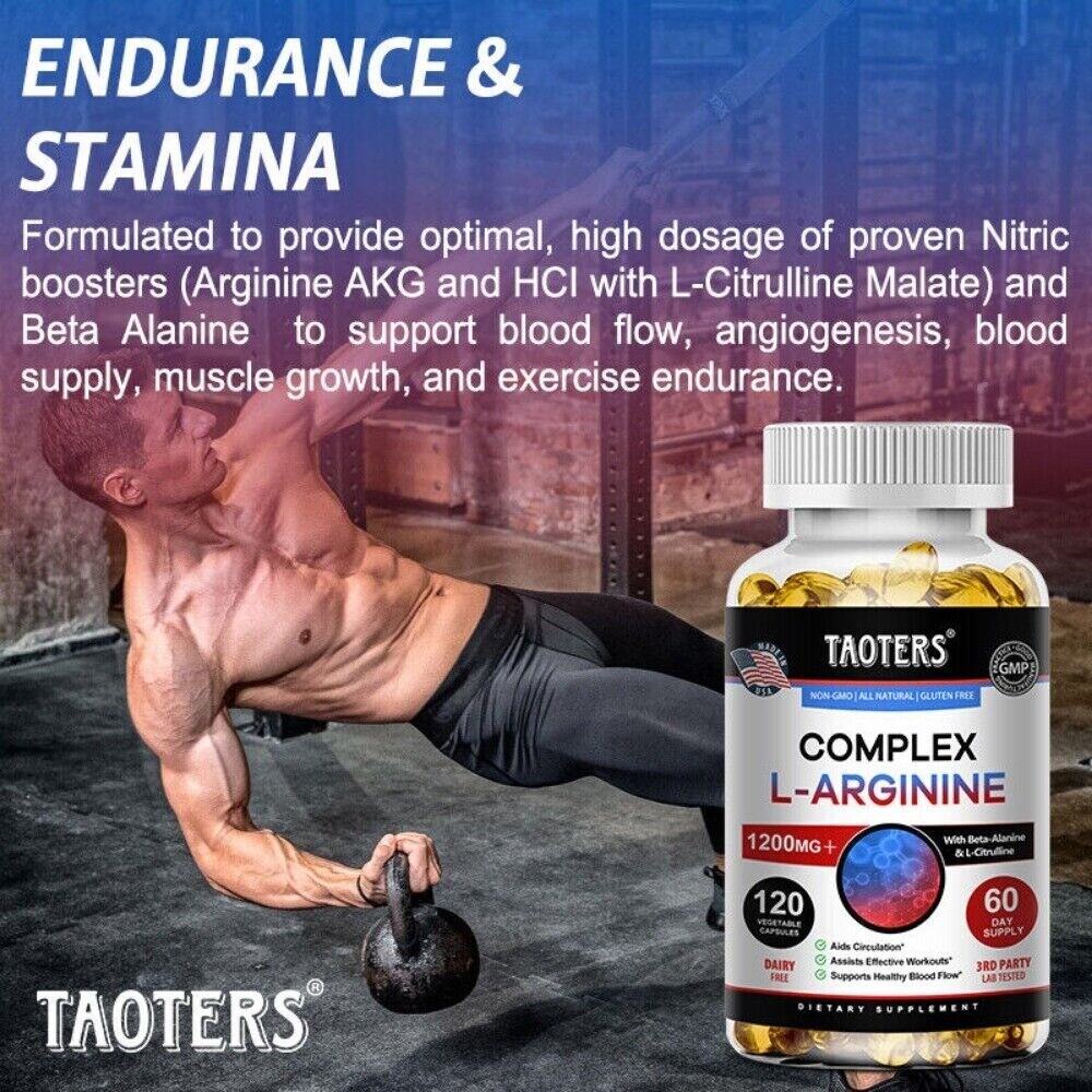 L-Arginin Complex Nitric Oxide, Testosteron Booster, Men’s Health Support