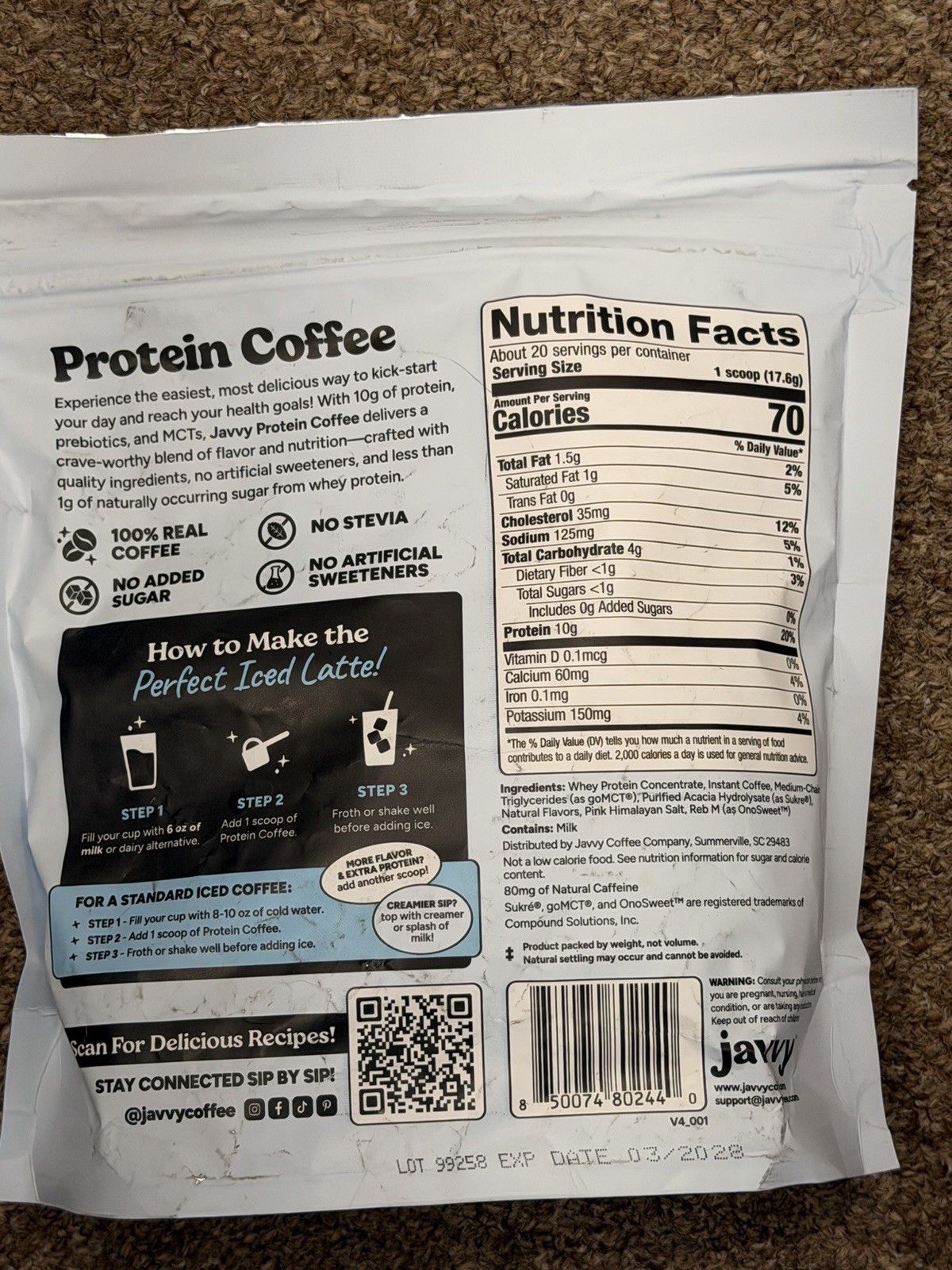 Javvy Protein Coffee French Vanilla 13.8oz
