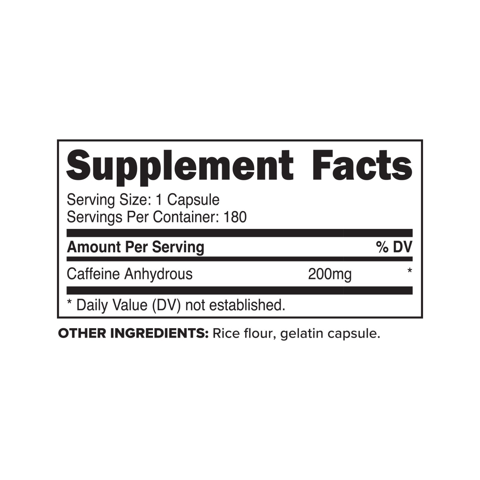 PrimaForce Caffeine Pills 200mg, 180 Capsules