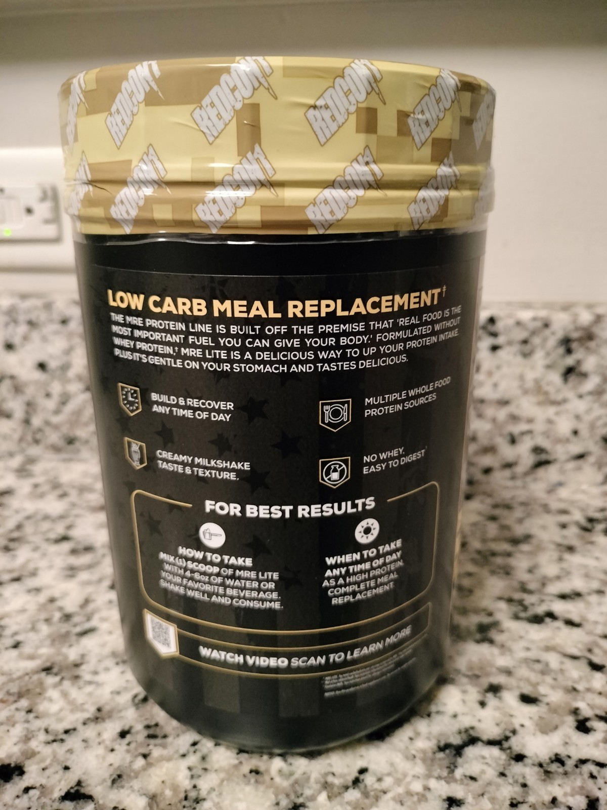 REDCON1 MRE Lite Whole Food Protein Powder – Low Carb & Whey Free Meal Replaceme