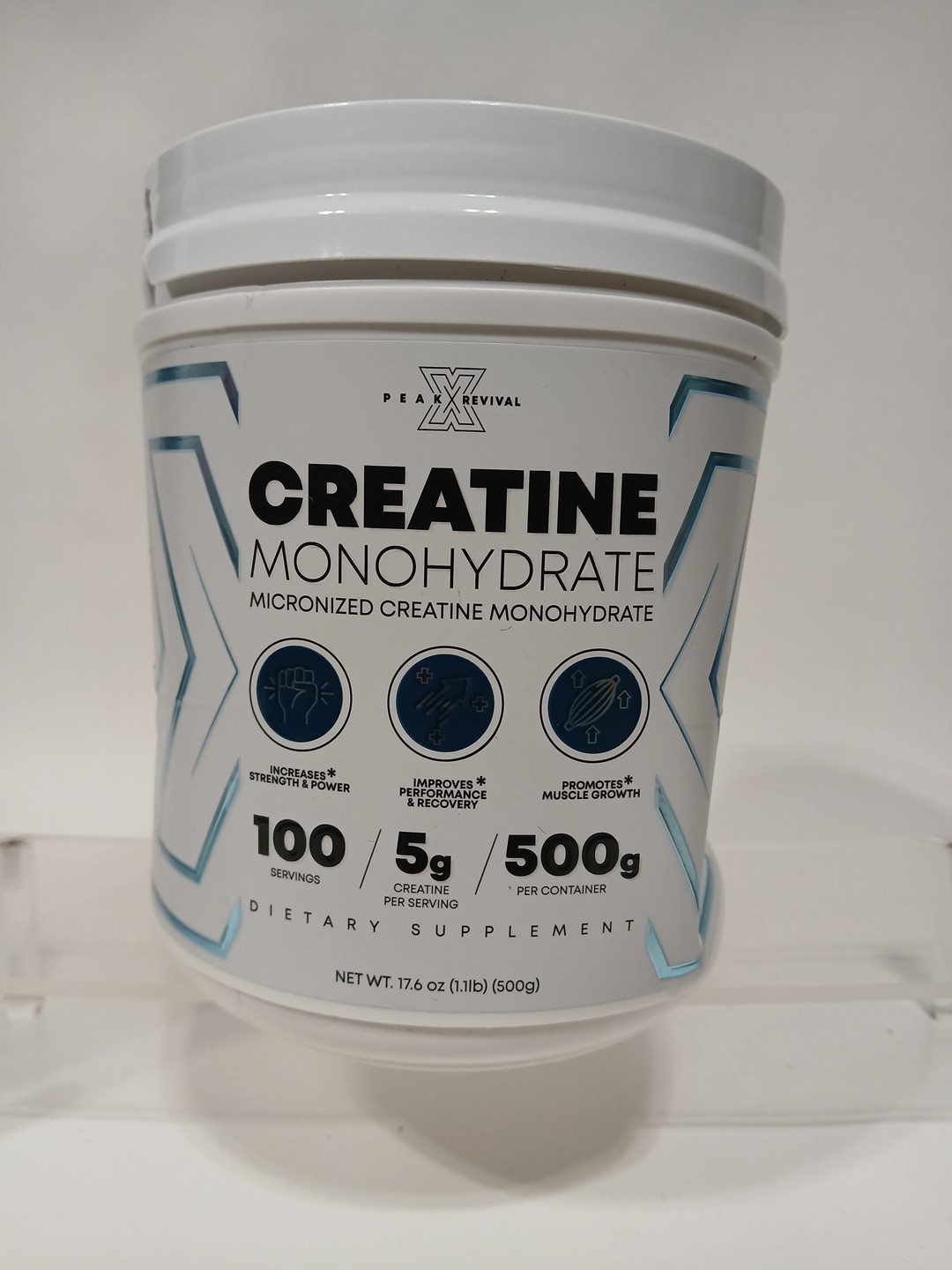 PEAK REVIVAL Micronized Monohydrate Creatine 100 Servings 500g Powder 08/2026