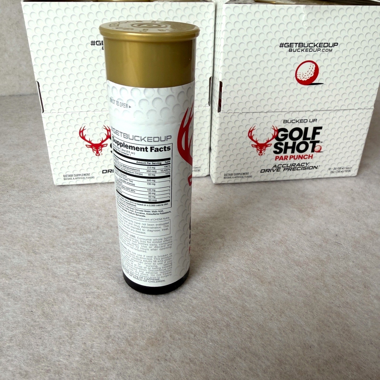 2 pack Bucked Up Golf Shot Par Punch Energy Shot Shotgun Shell 24 Total BB 5/26