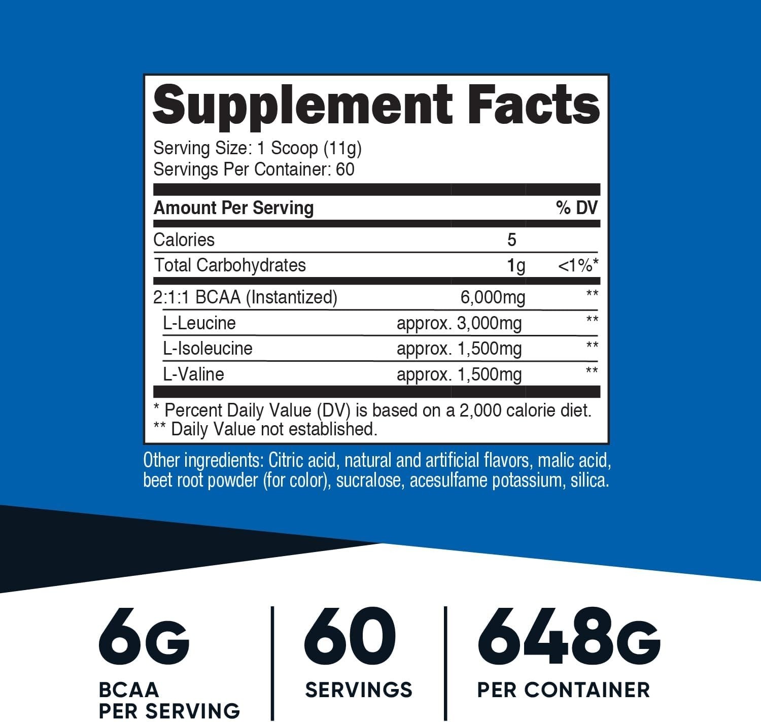 Nutricost BCAA 2:1:1 Powder (Raspberry Lemonade) 60 Servings – 6G Per Serving