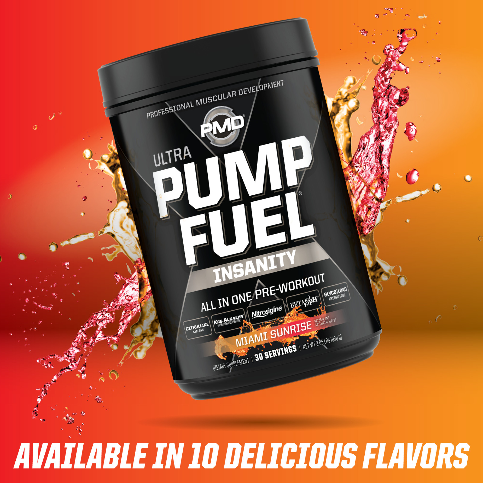 PUMP FUEL ULTRA INSANITY GLYCO LOAD PRE WORKOUT – MIAMI SUNRISE (30 Servings)