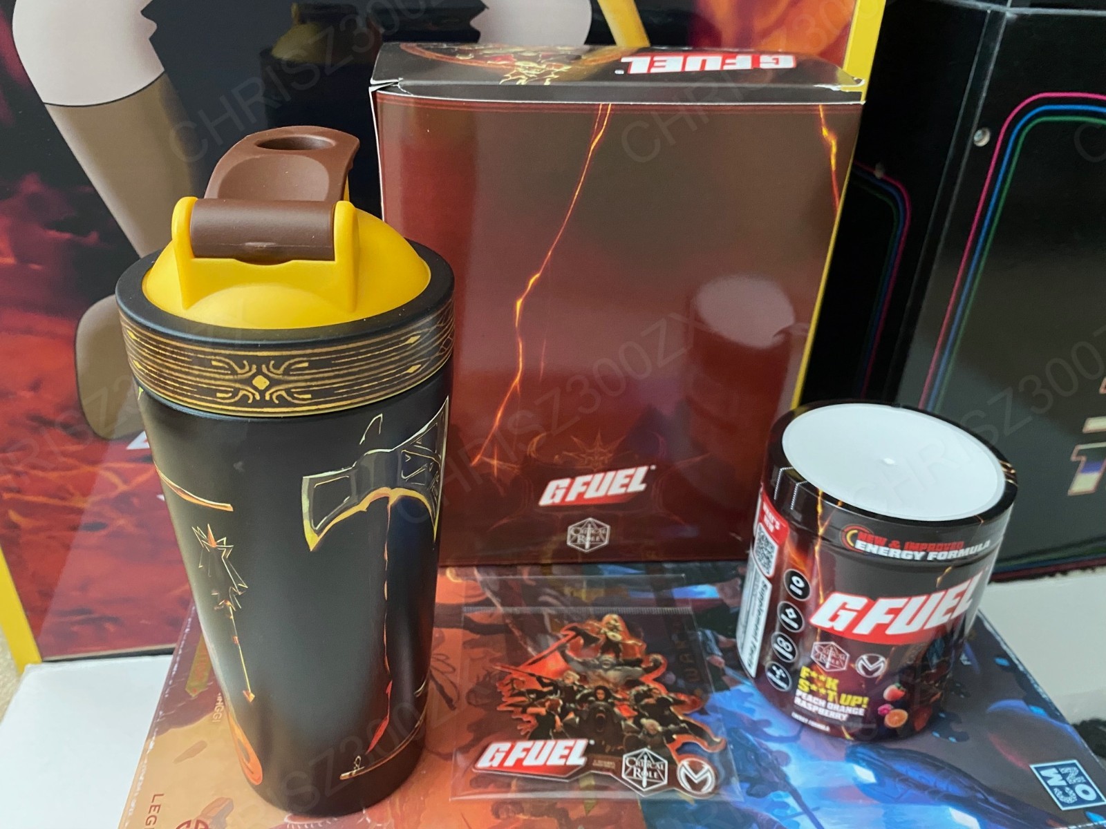 GFUEL Vox Machina Critical Role Collector’s DENTED BOX + Metal Shaker Tub G FUEL