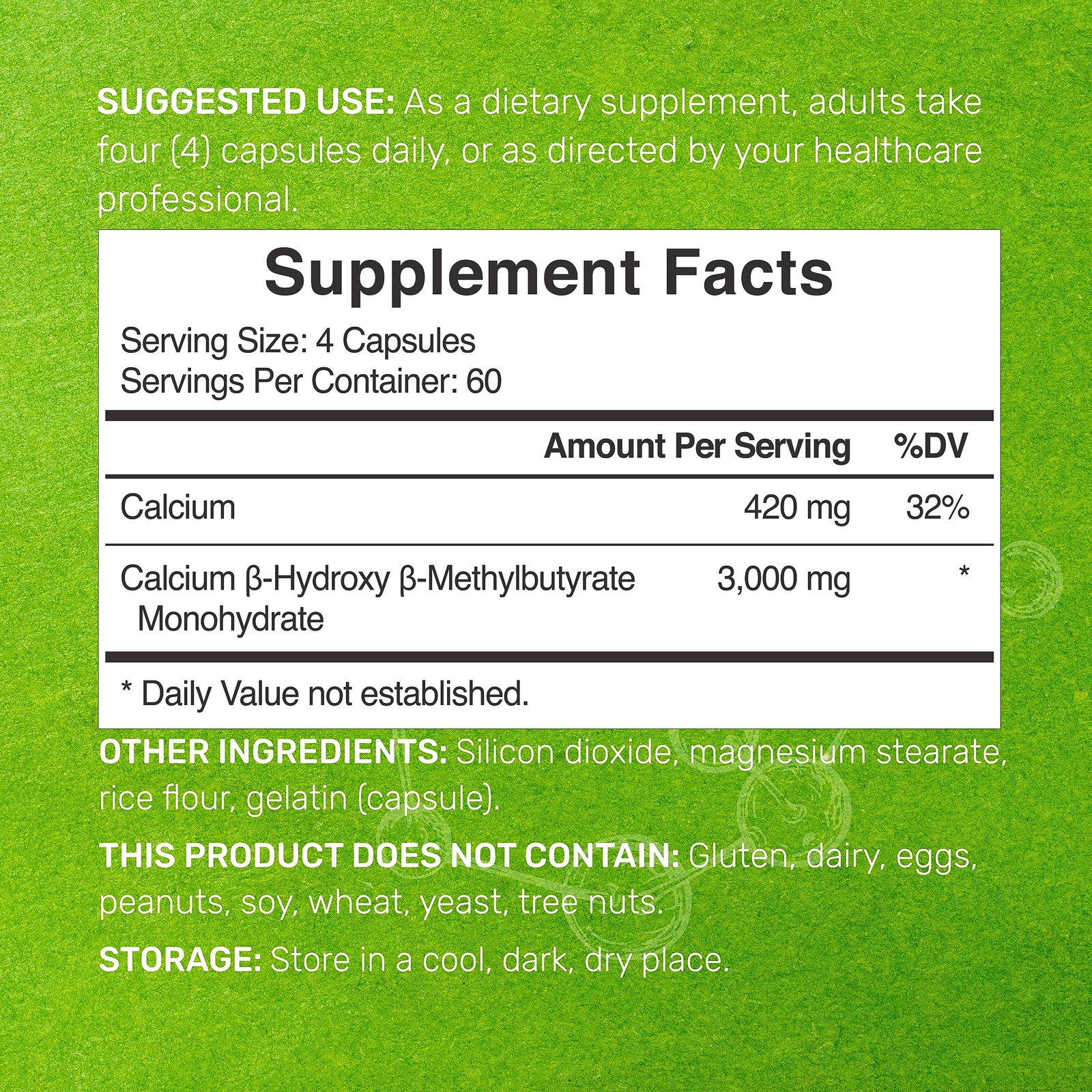 HMB1000mg Ultra Strength Supports Muscle Growth Fast Workout Recovery 300 CAPS