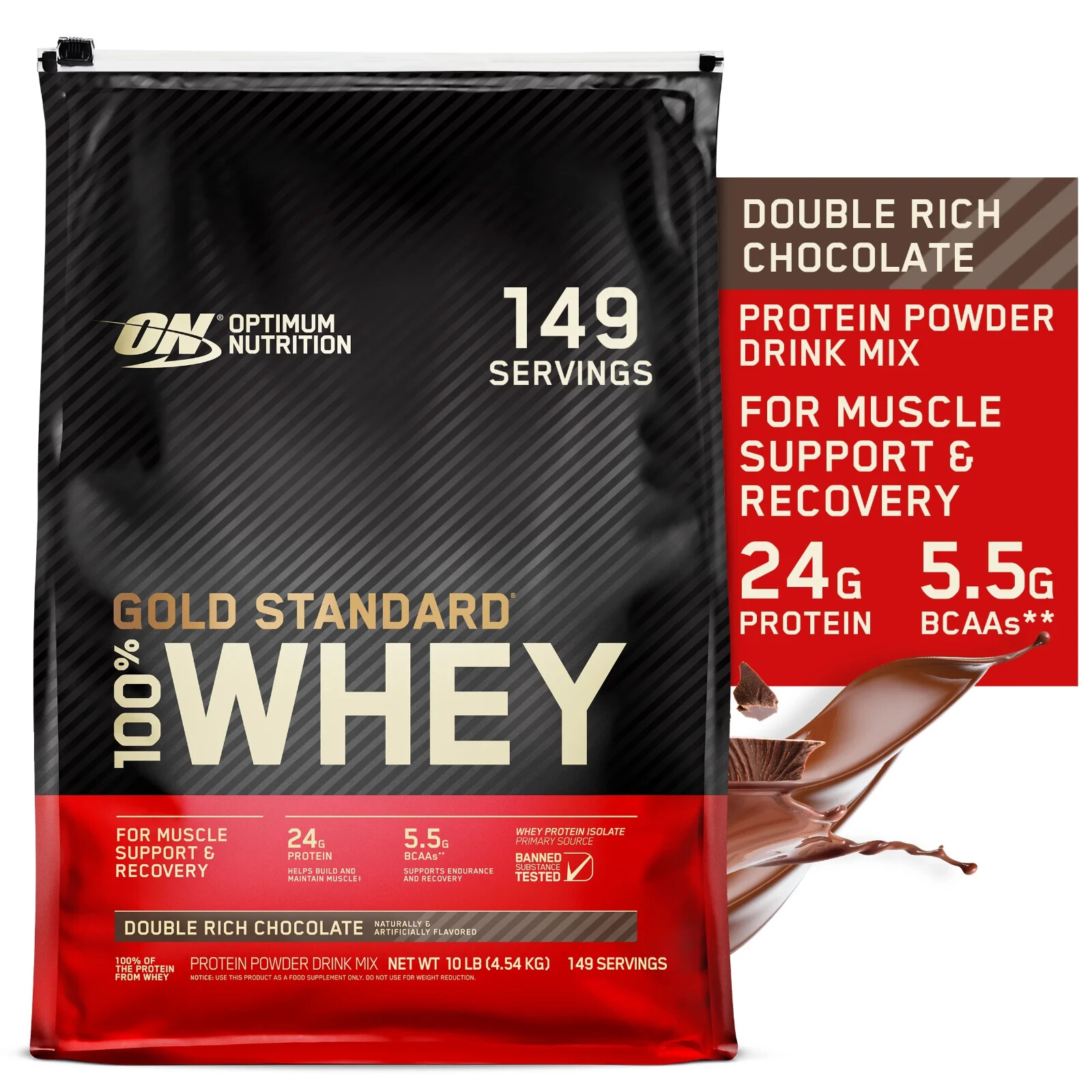 Optimum Nutrition 100% Whey Protein – Gold Standard Double Rich Chocolate 10 lbs