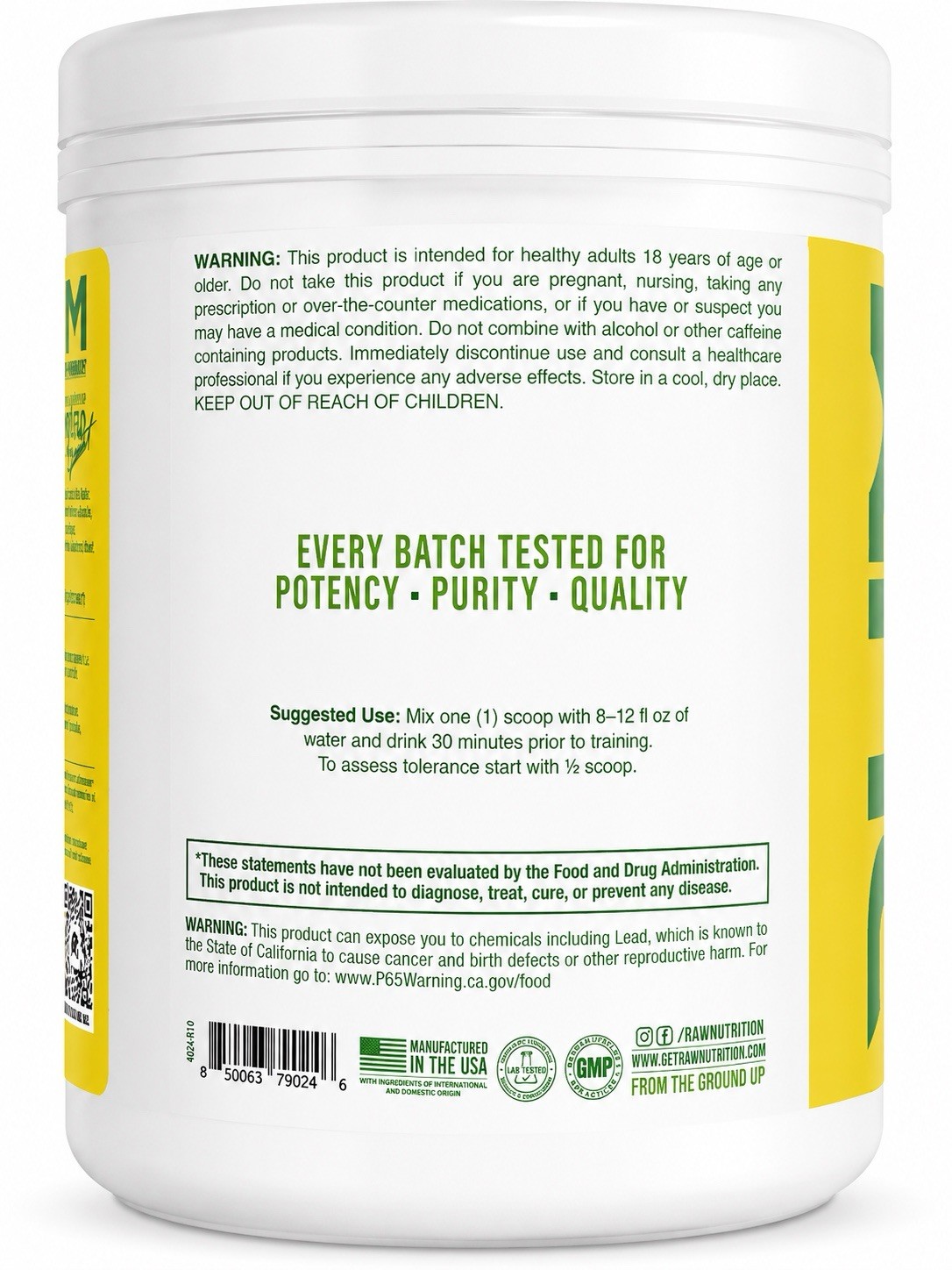 Raw Bum Thavage Pre-Workout | Flavor Lemon Lime