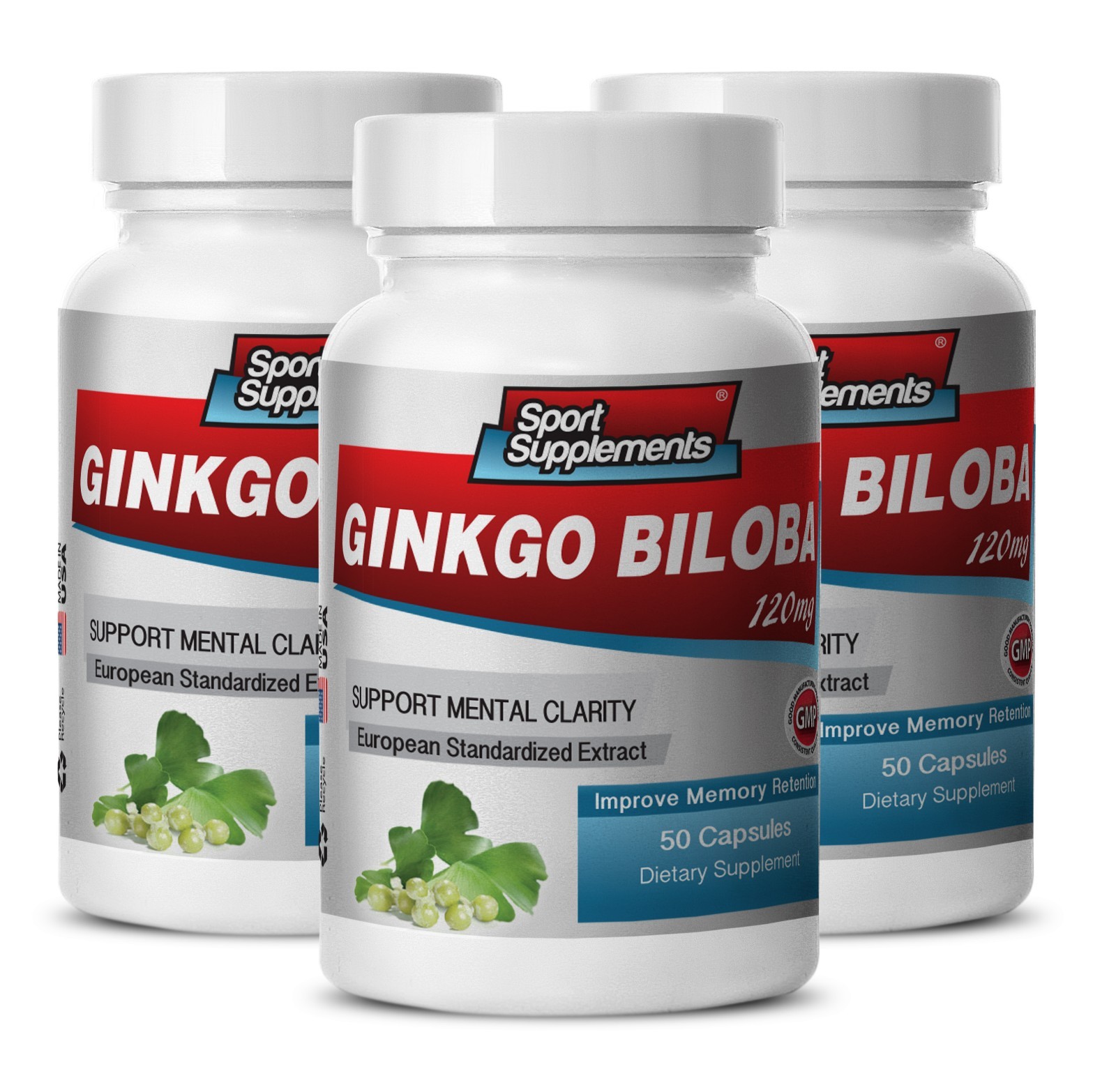 Brain Function – Ginkgo Biloba Extract 120mg – Helps Maintain Vision Pills 3B