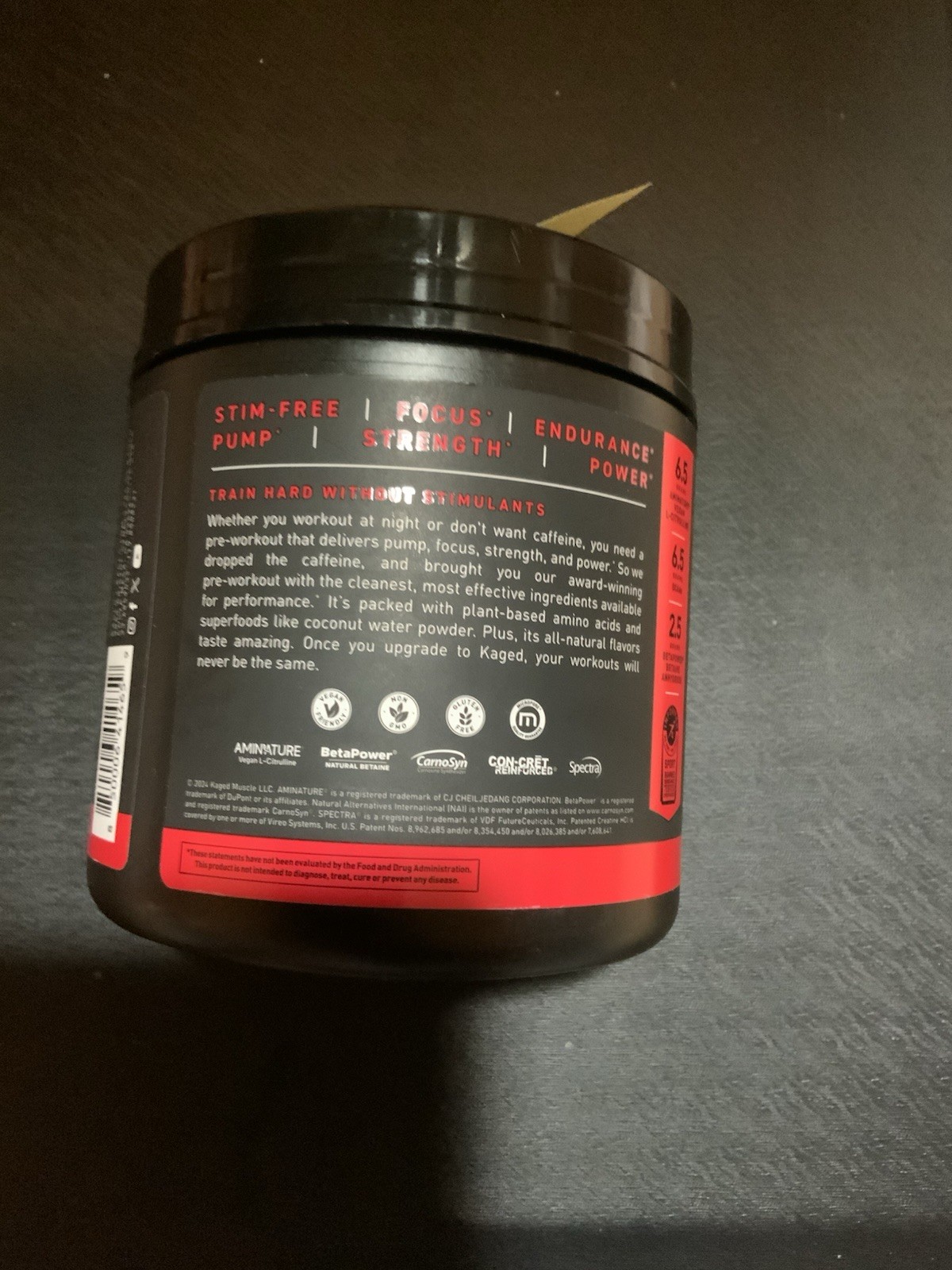 KAGED Pre-Workout Stim- Free Fruit Punch 1.23 lb (558g) SEALED New Exp 02/2027