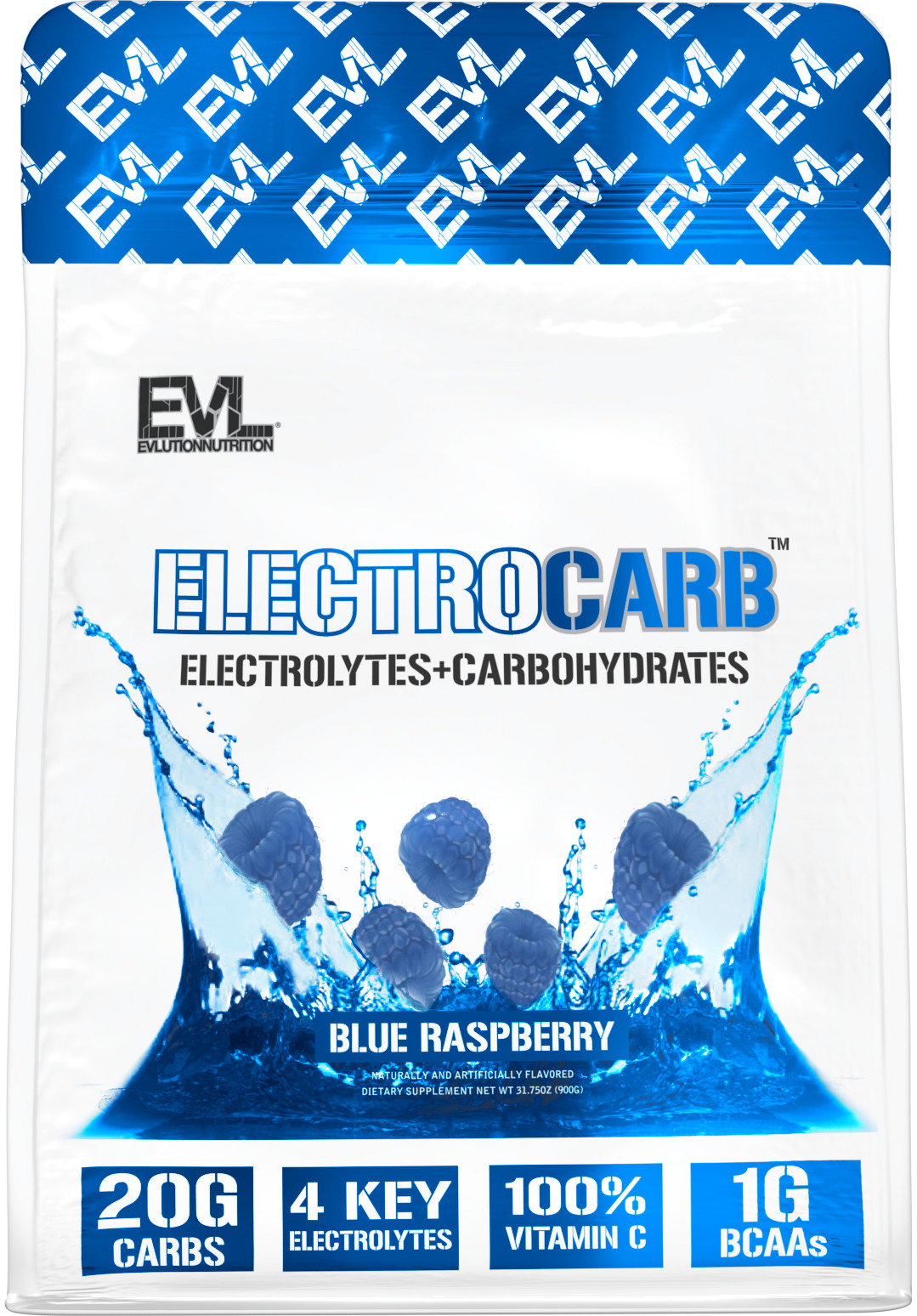 Evlution Nutrition ElectroCarb – Hydration Support – Blue Raspberry – 30 Serving