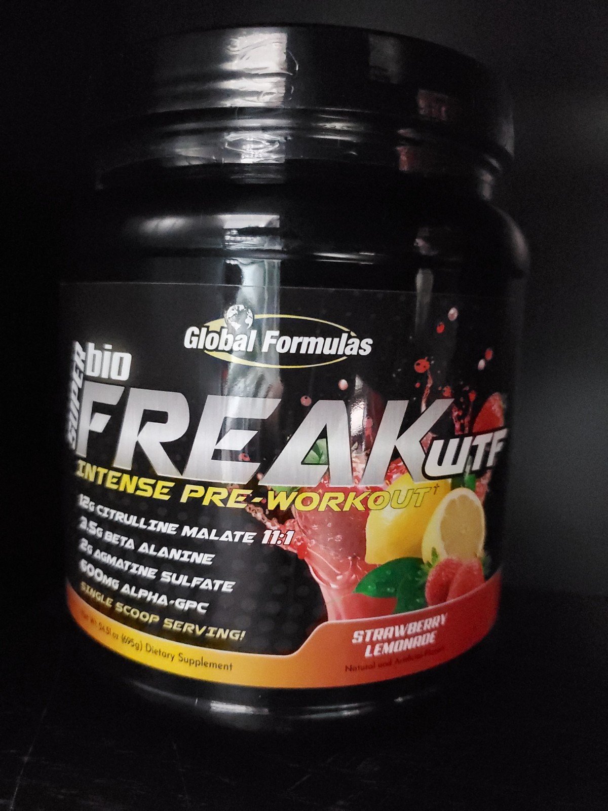 GLOBAL FORMULAS SUPER BIOFREAK WTF Intense Pre-Workout Energy Focus 25 Servings