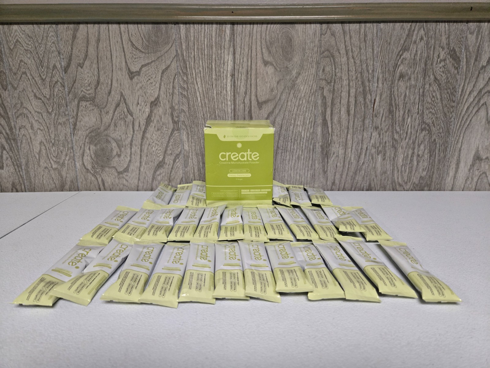 Create Creatine Monohydrate Powder Lemon Lime Dietary Supplement 30 sticks