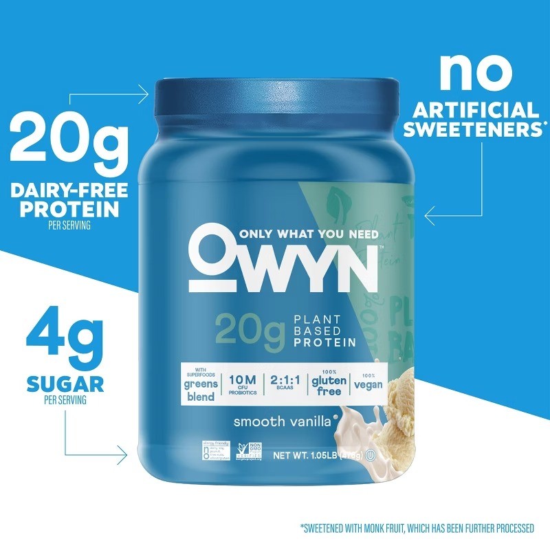 20g Protein Powder – Vanilla – 1.05lb: Vegan, Pea Protein, Plant-Based Protein