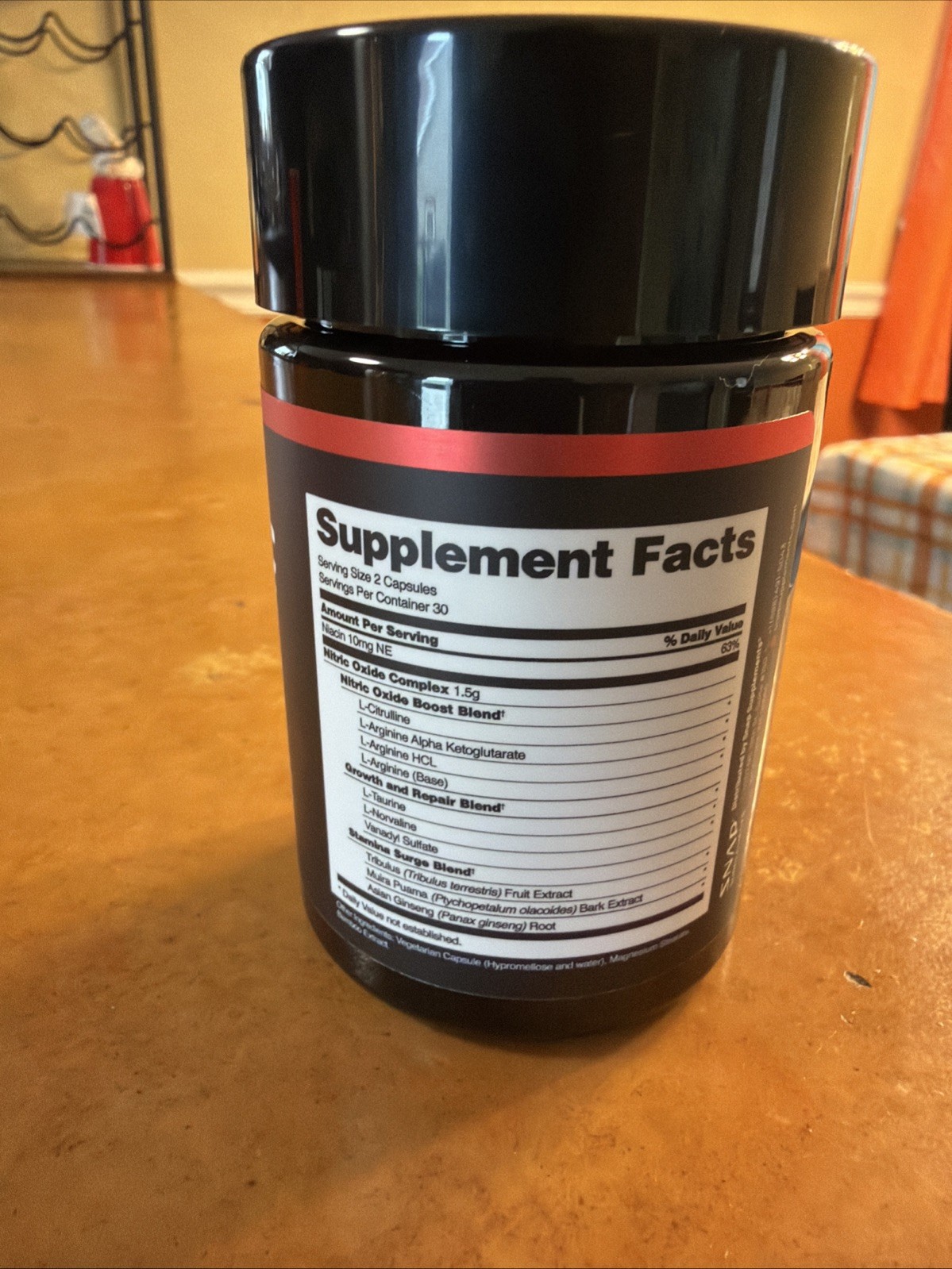 SNAP Nitric Oxide Booster – L-Arginine, L-Citrulline – 60 Capsules EXP 08/2028