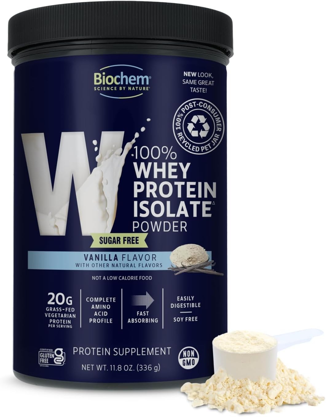 Keto Friendly 100% Whey Vanilla – 20g Protein, 11.8oz, Vegetarian & Gluten Free