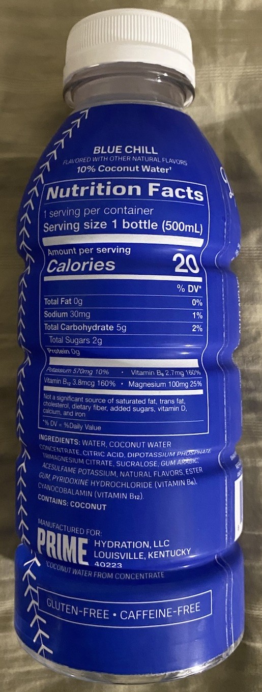 NEW Prime Hydration Drink LA DODGERS 2025 New Version 16.9 Blue Chill Flavor