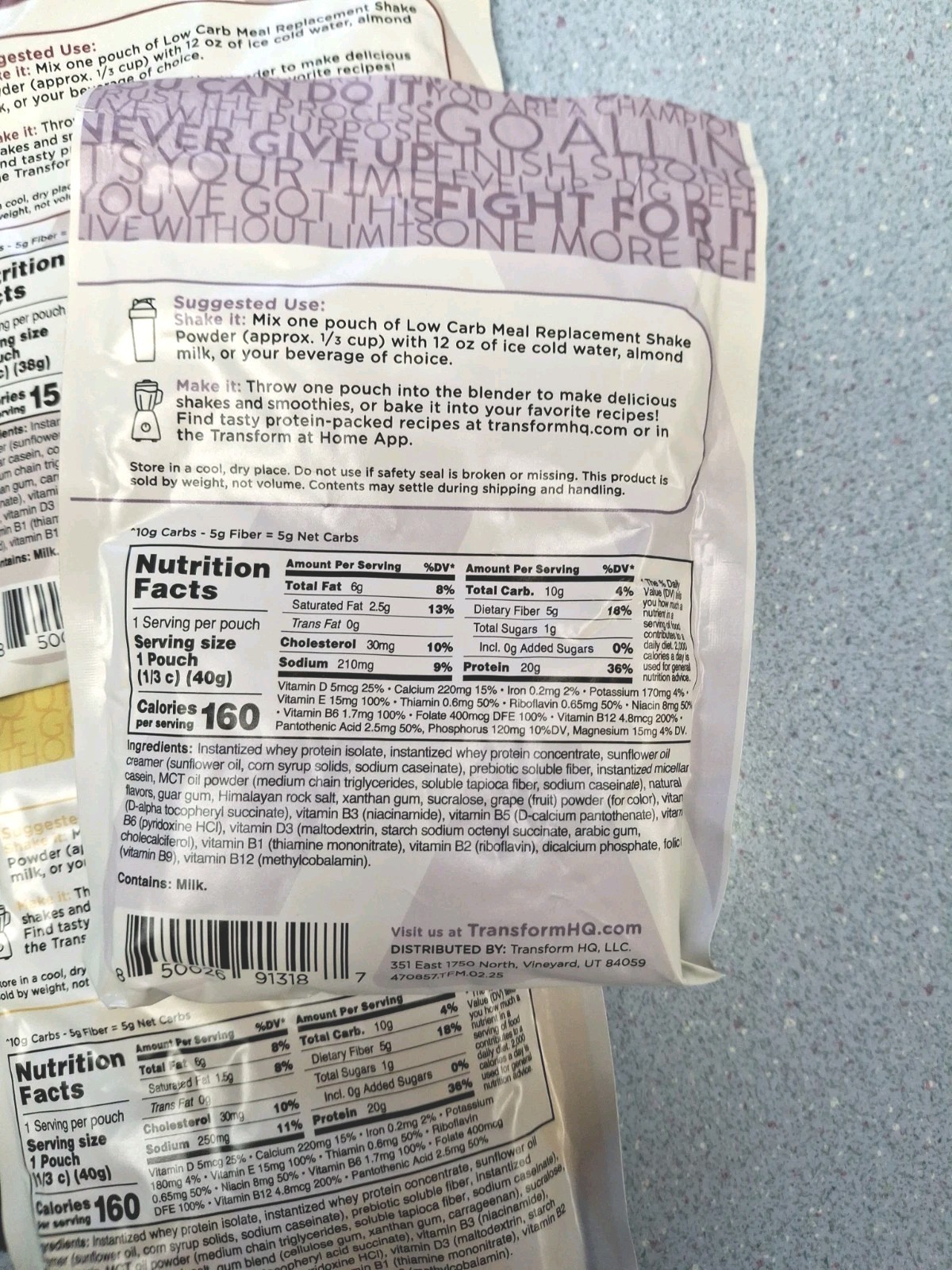 Transform HQ Meal Replacement Protein Shakes Variety Of 7 Vanilla Choc + Shaker