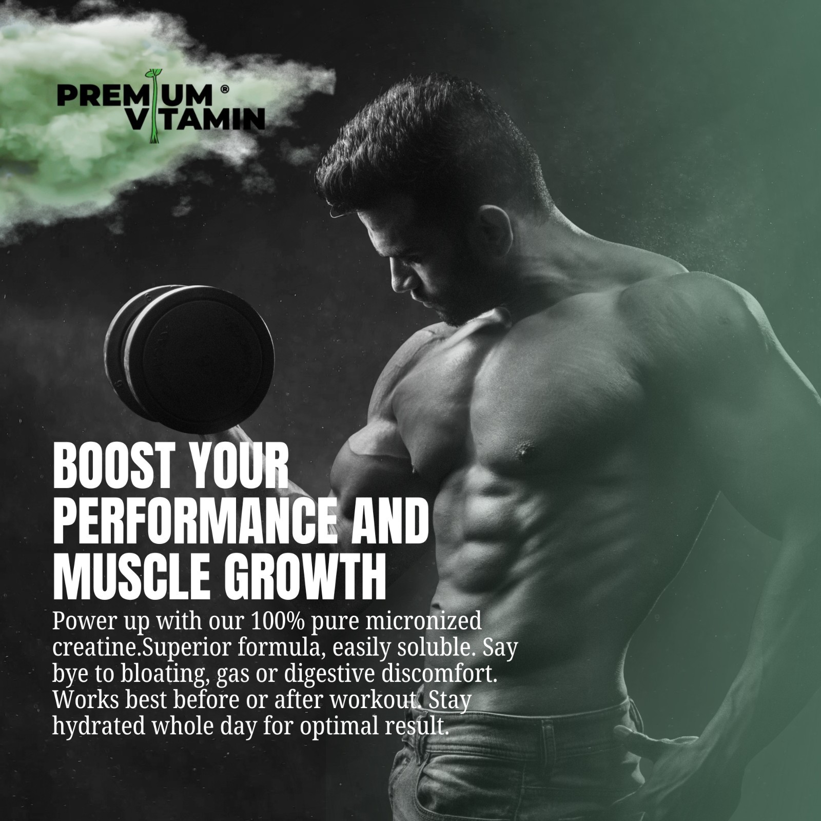 Creatine Monohydrate Powder Muscle gain Micronized 5g per serv 1000g Unflavored