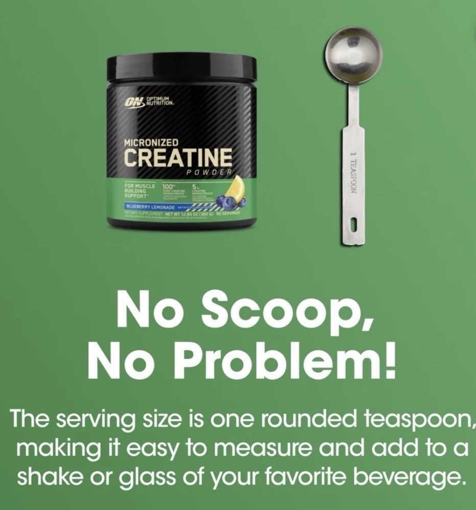 Optimum Nutrition Micronized Creatine Powder, Blueberry Lemonade 12.69 OZ/360G