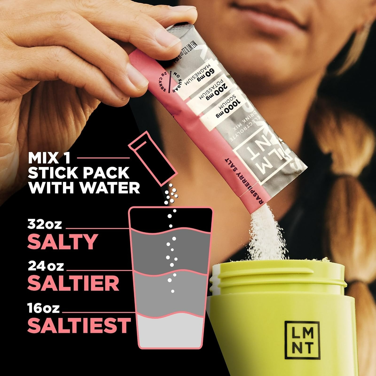 LMNT Zero Sugar Electrolytes Drink Mix – Raspberry Salt | 30 Count