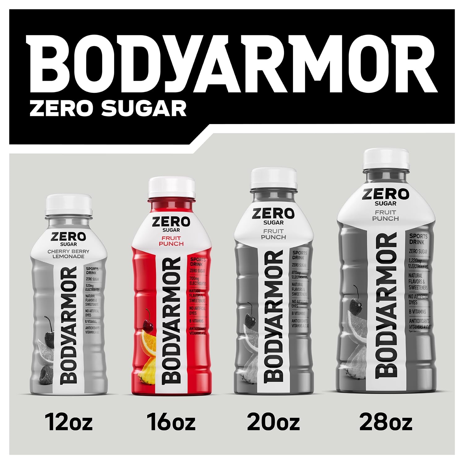 BODYARMOR ZERO Sugar Lemon Lime, Free Sports 16 Ounce (Pack of 12)