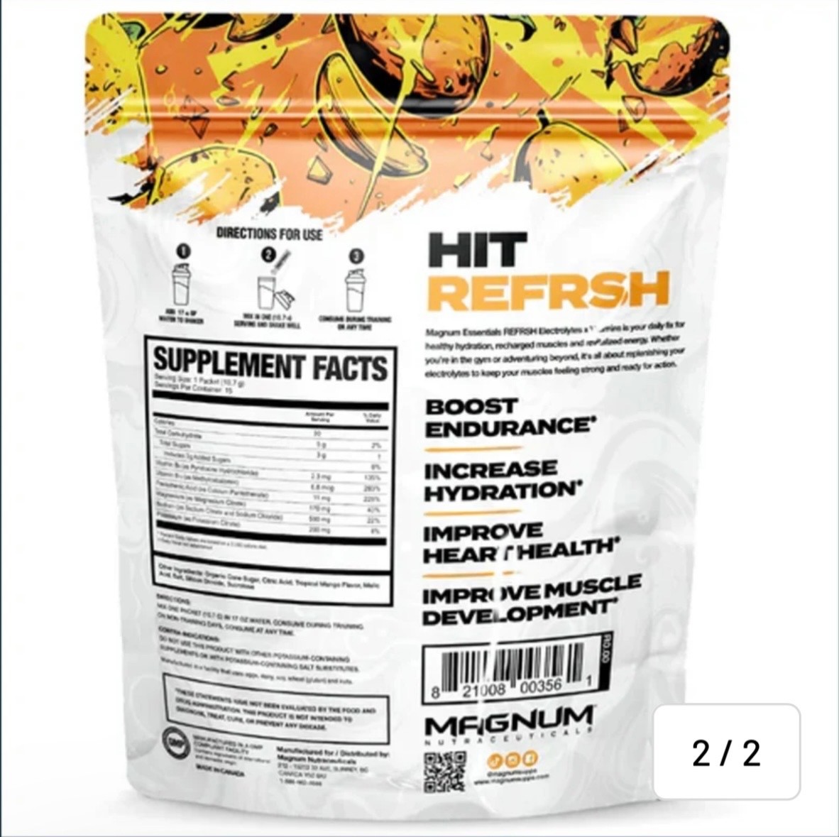 MAGNUM REFRSH ELECTROLYTES, 15 SERVINGS