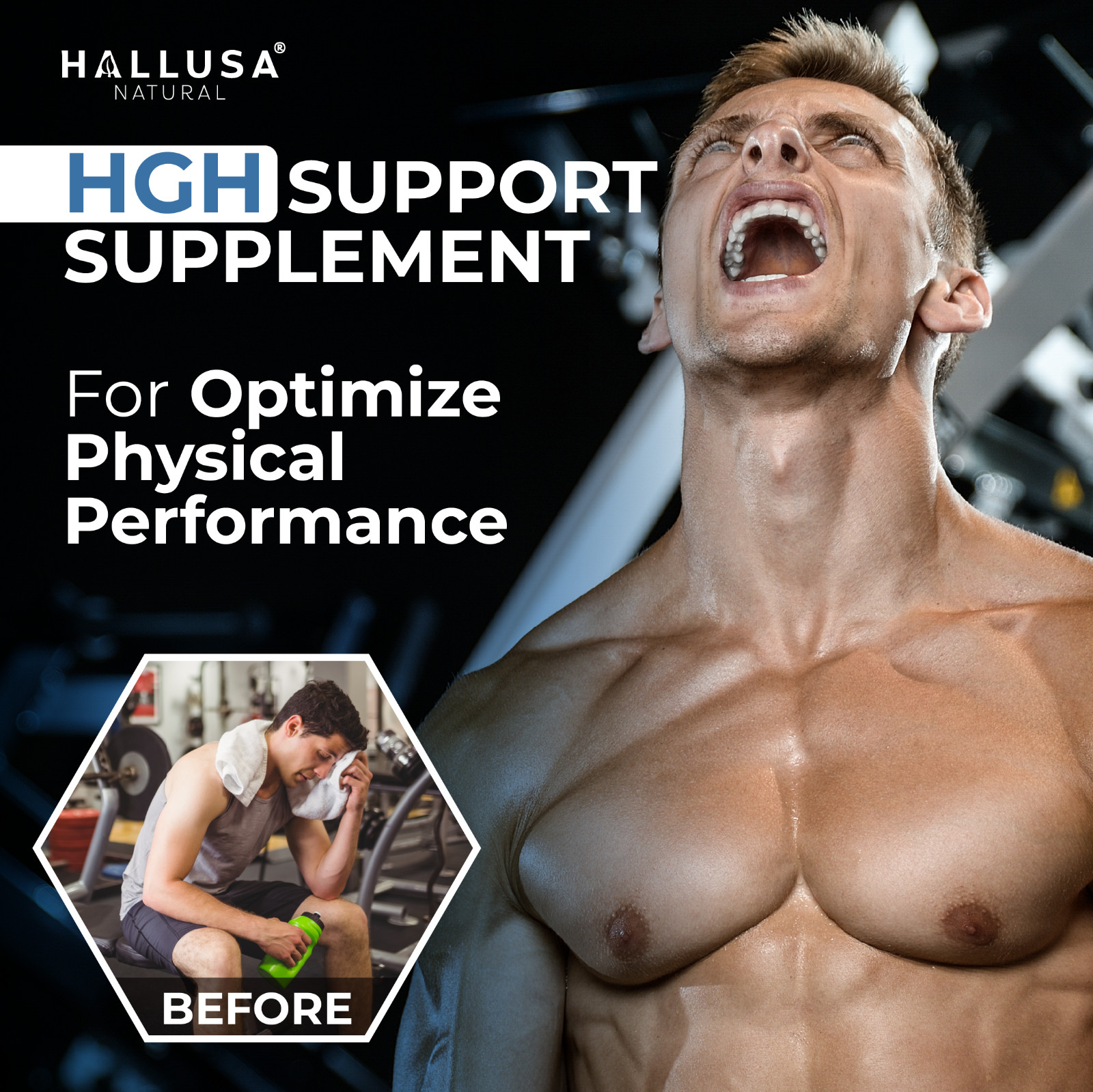 HGHBooster – Natural Growth Support – Energy & Performance – L Arginine, 60 Tabs