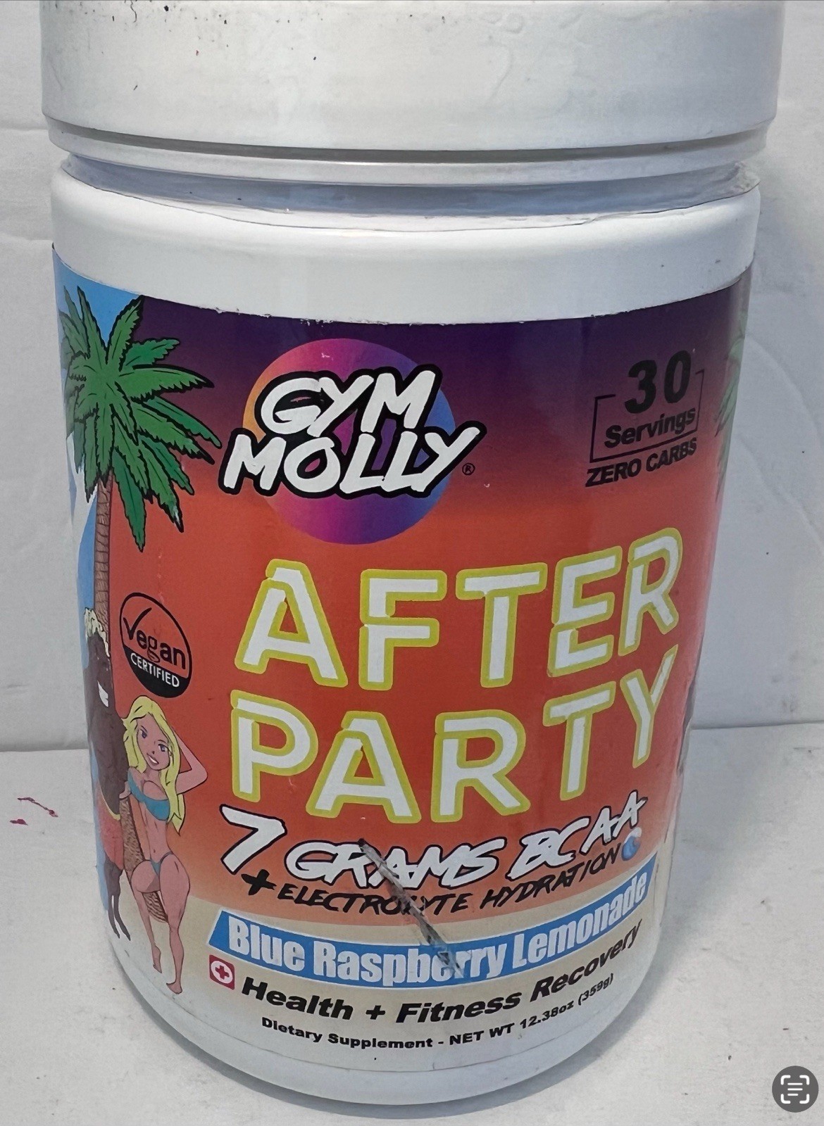 Gym molly After Party Blue Raspberry Lemonade Exp05/26-7grams Bcaa + Electrolyte