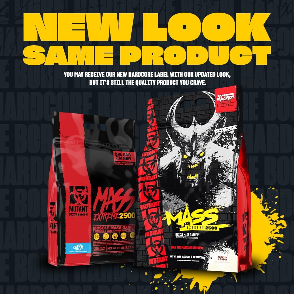 Mutant Mass Extreme 2500 – High Calorie Gainer Whey 12 Pound (Pack of 1)