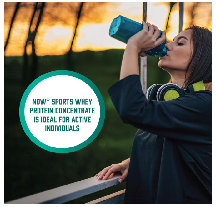 NOW Sports Whey Protein Concentrate Unflavored 5LB 24g Protein
