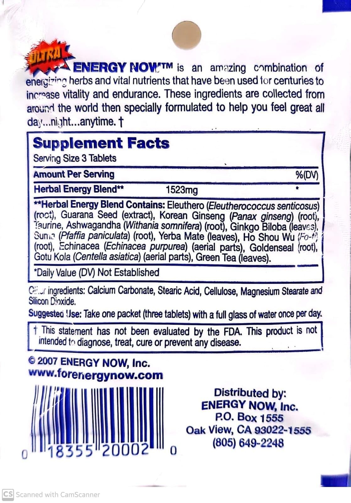 Ultra Energy Now 3 Tabs Packages, Pack of 24