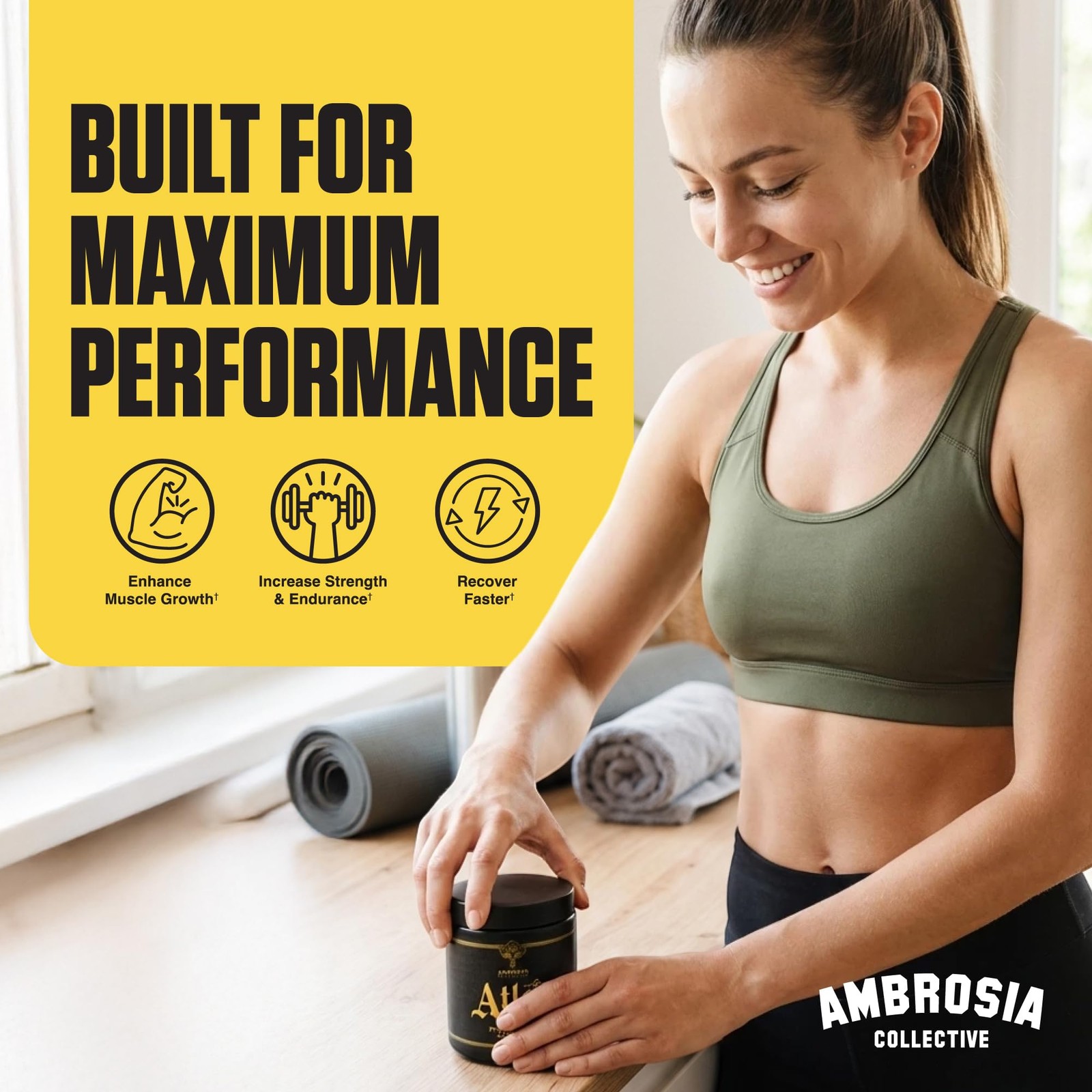 Ambrosia Atlas Performance Creatine Creapure® + Acetic 0.39 Ounce (Pack of 1)