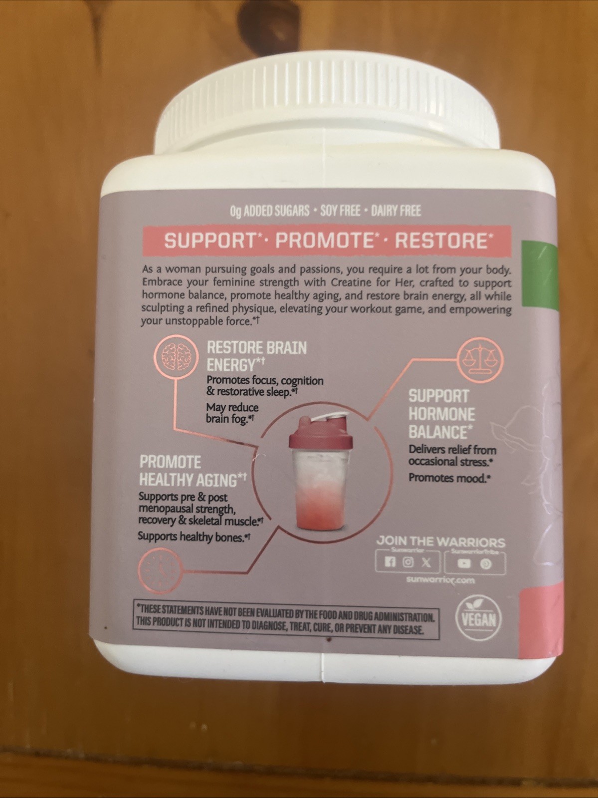 Sunwarrior Active Creatine for Women Monohydrate Powder Micronized