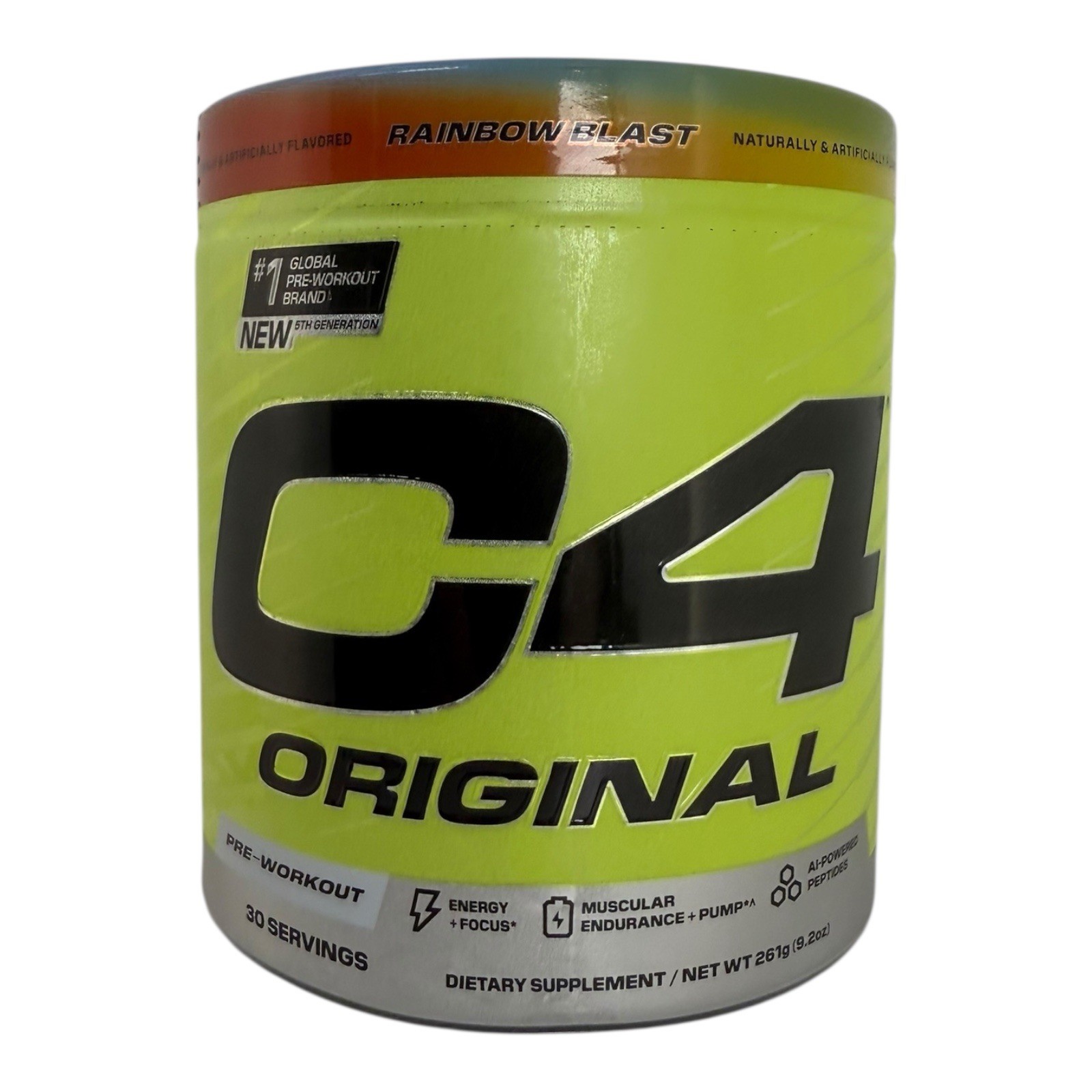 C4 Original Pre-Workout Powder 9.2oz ~ 30 Servings ~ Rainbow Blast ~ BB 04/2026